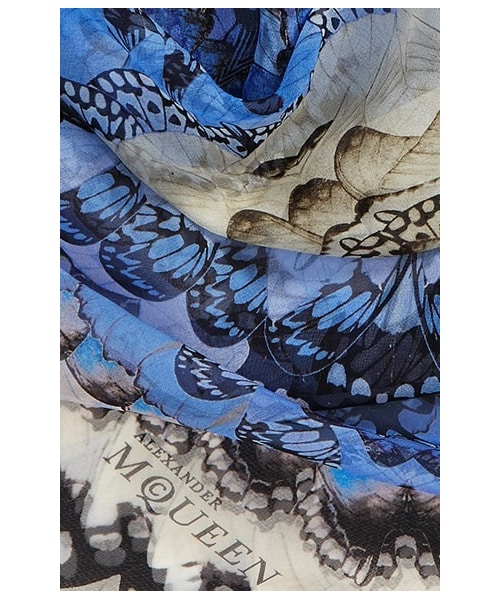 ALEXANDER MCQUEEN レオパード柄スカーフ ALEXANDER McQUEEN(アレキサンダーマックイーン) スカルシルク