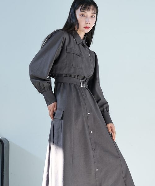 【美品】HARE　カーゴライクジップワンピース　パープル　ベルト付き 楽天市場】カーゴライクジップワンピース HARE ハレ ワンピース