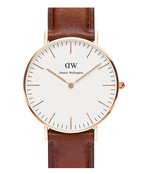 Daniel Wellington（ダニエルウェリントン）の「Daniel Wellington 'Classic St. Mawes' Leather Strap Watch, 36mm（アナログ腕時計・レディース・Brown/ Rose Gold）」の2枚目の写真
