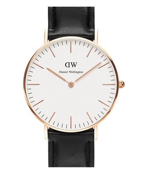 Daniel Wellington（ダニエルウェリントン）の「Daniel Wellington 'Classic Sheffield' Leather Strap Watch, 36mm（アナログ腕時計・レディース・Black/ Rose Gold）」の3枚目の写真