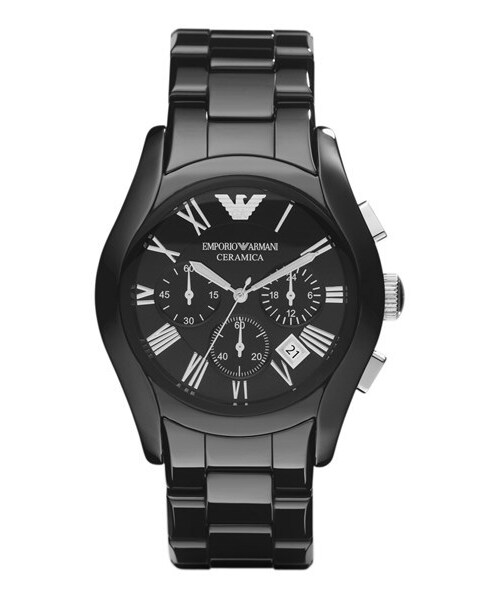 EMPORIO ARMANI（エンポリオアルマーニ）の「Emporio Armani Large Ceramic Chronograph Watch, 42mm（アナログ腕時計・レディース・Black）」の2枚目の写真