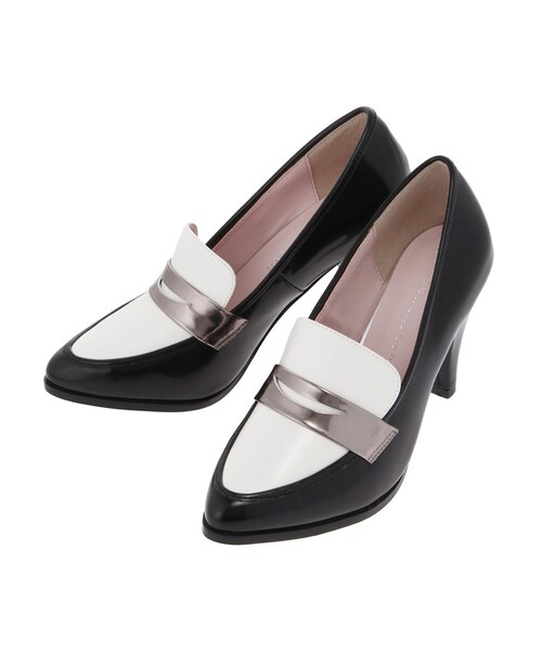 MERCURYDUO（マーキュリーデュオ）の「【GDS】 切替ローファーパンプス（シューズ・レディース・オフホワイト/ブラック・36/38）」の4枚目の写真