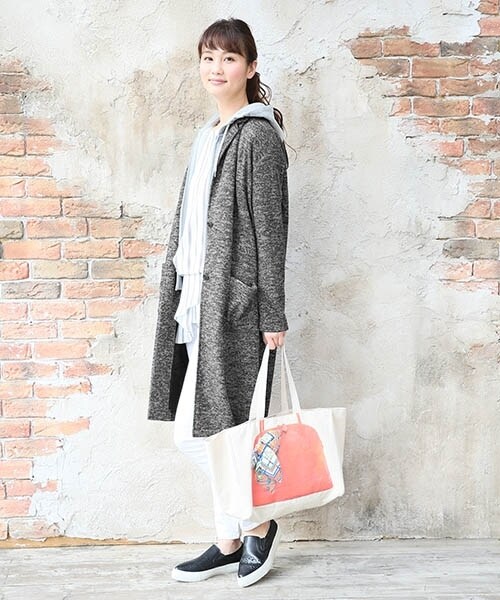 GLOBAL WORK（グローバルワーク）の「ＭＩＸロングジャケット２（ジャケット/アウター・レディース・グレー/ネイビー・Ｍ/Ｌ）」の3枚目の写真