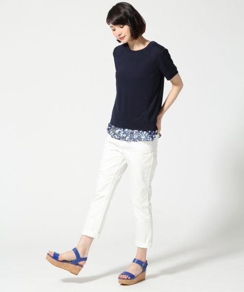 LEPSIM（レプシィム）の「デニムクロプドパンツ（パンツ・レディース・ダメージ01/オフ05/ブルー85・Ｍ/Ｌ）」の5枚目の写真