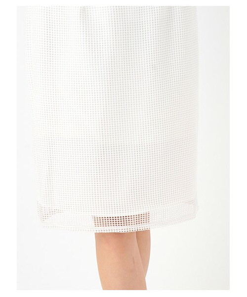 E hyphen world gallery（イーハイフンワールドギャラリー）の「ラッセルレースタイトスカート（スカート・レディース・オフホワイト/ライトグレー/ブラック・F）」の8枚目の写真