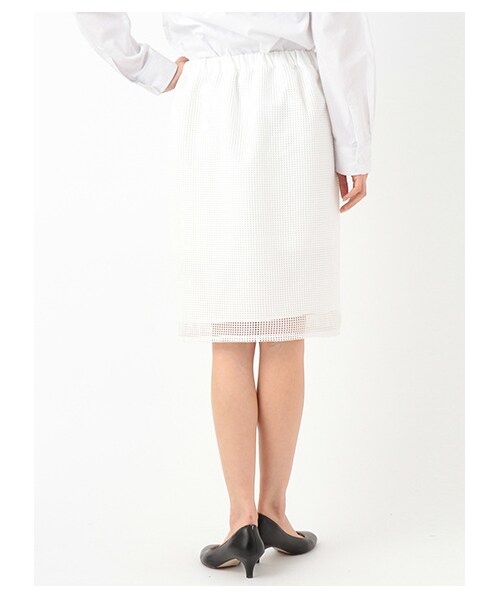 E hyphen world gallery（イーハイフンワールドギャラリー）の「ラッセルレースタイトスカート（スカート・レディース・オフホワイト/ライトグレー/ブラック・F）」の6枚目の写真