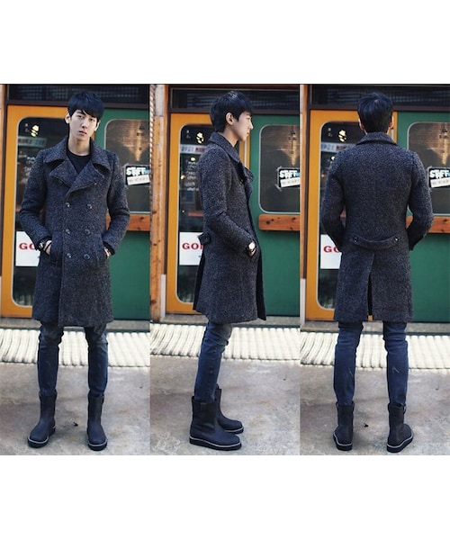 STORES.jp（ストアーズドットジェーピー）の「★ダブルチェスターコート★シンプル★【送料無料】（チェスターコート・メンズ・その他）」の5枚目の写真