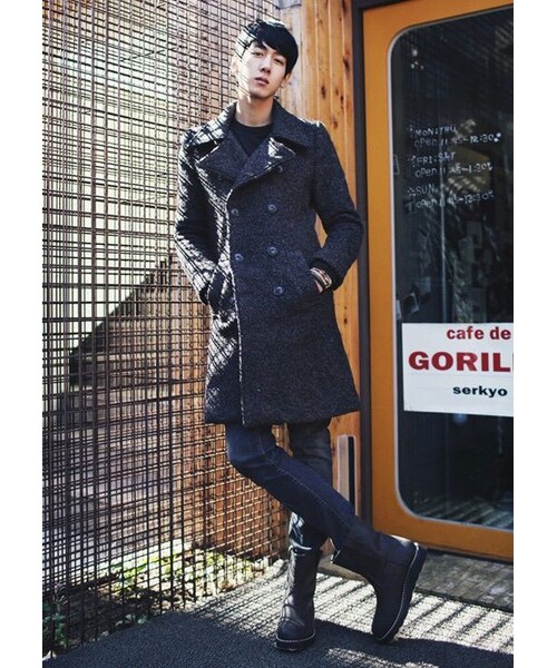 STORES.jp（ストアーズドットジェーピー）の「★ダブルチェスターコート★シンプル★【送料無料】（チェスターコート・メンズ・その他）」の2枚目の写真