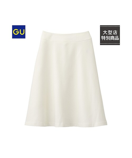 GU（ジーユー）の「（GU）ジャカードボリュームスカート（WOMEN ⁄ スカート・レディース・BLACK/OFF WHITE・M/S/L）」の2枚目の写真