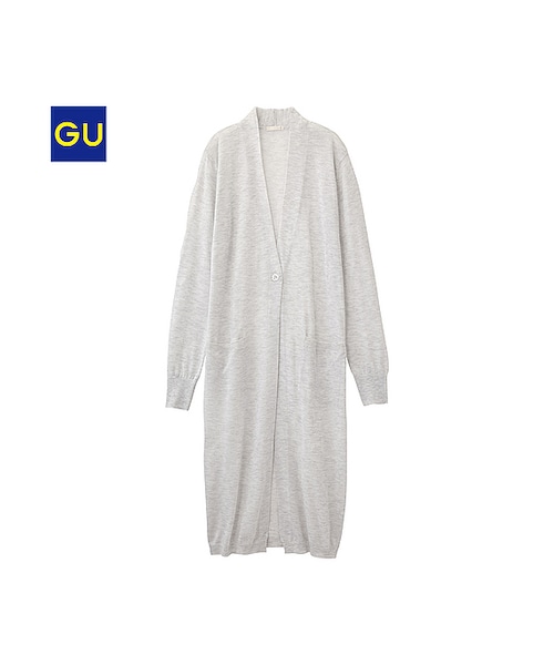 GU（ジーユー）の「（GU）ロングカーディガン（長袖）Ｃ（WOMEN ⁄ パーカ・カーディガン・レディース・BLUE/LIGHT GRAY/BLACK・S/M/XL/L）」の3枚目の写真