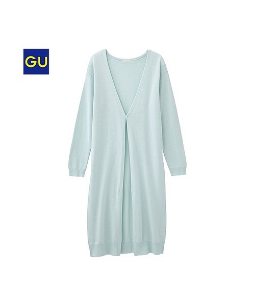 GU（ジーユー）の「（GU）ロングガウン（長袖）（WOMEN ⁄ ニット・レディース・OFF WHITE/NAVY/GREEN・S/L/XL/M）」の2枚目の写真