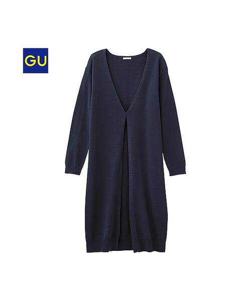 GU（ジーユー）の「（GU）ロングガウン（長袖）（WOMEN ⁄ ニット・レディース・OFF WHITE/NAVY/GREEN・S/L/XL/M）」の3枚目の写真