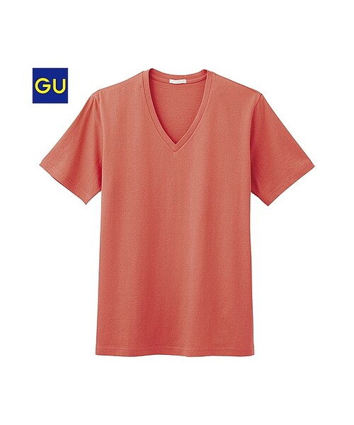 GU（ジーユー）の「（GU）ＶネックＴ（半袖）Ａ（MEN ⁄ カットソー・メンズ・BEIGE/NAVY/WHITE/GRAY/ORANGE/OLIVE/BLACK/DARK GRAY・XL/S/M/L）」の8枚目の写真