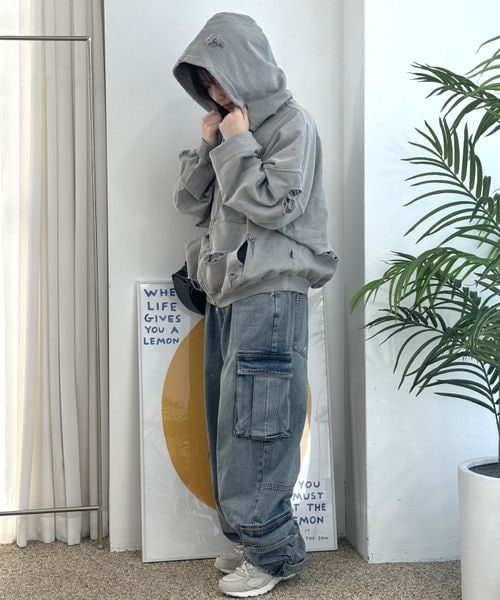 ALAND(エーランド)の「先行予約NOT4NERD/ダーティカーゴデニム(パンツ・ブラック(19)/ブルー(80)・M/L/XL)」の3枚目の写真