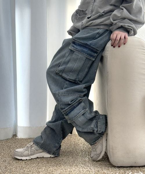 ALAND(エーランド)の「先行予約NOT4NERD/ダーティカーゴデニム(パンツ・ブラック(19)/ブルー(80)・M/L/XL)」の12枚目の写真