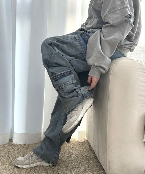 ALAND(エーランド)の「先行予約NOT4NERD/ダーティカーゴデニム(パンツ・ブラック(19)/ブルー(80)・M/L/XL)」の11枚目の写真