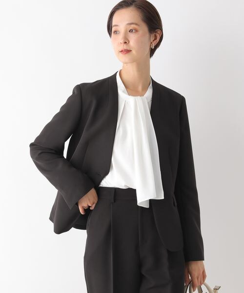 LEPSIM(レプシィム)の「Wクロスストレッチノーカラージャケット LEPSIM(レプシィム)の「Wクロスストレッチノーカラージャケット