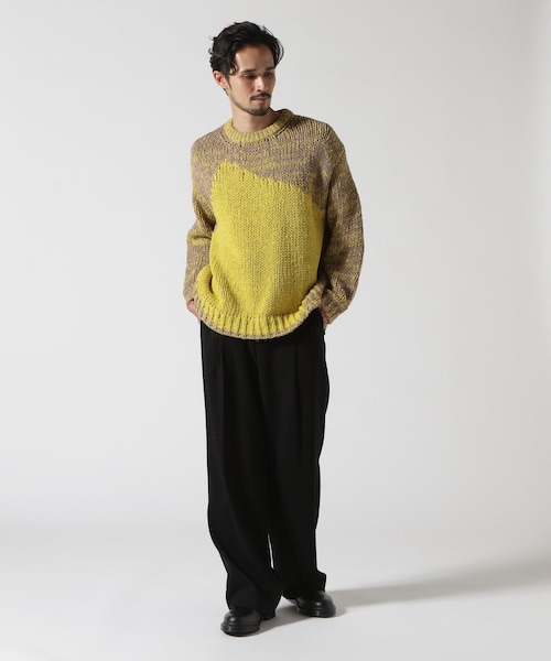 YOKE/ヨーク/Intarsia Crewneck Sweater ニット YOKE（ヨーク）の「YOKE/ヨーク/INTARSIA COTTON SWEATER（ニット