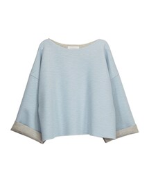gracegift | 韓國嫩色反摺袖寬版上衣(トップス)