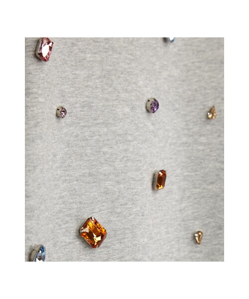 gracegift（グレースギフト）の「韓國繽紛寶石短袖上衣（トップス・レディース・灰/黑・F）」の3枚目の写真