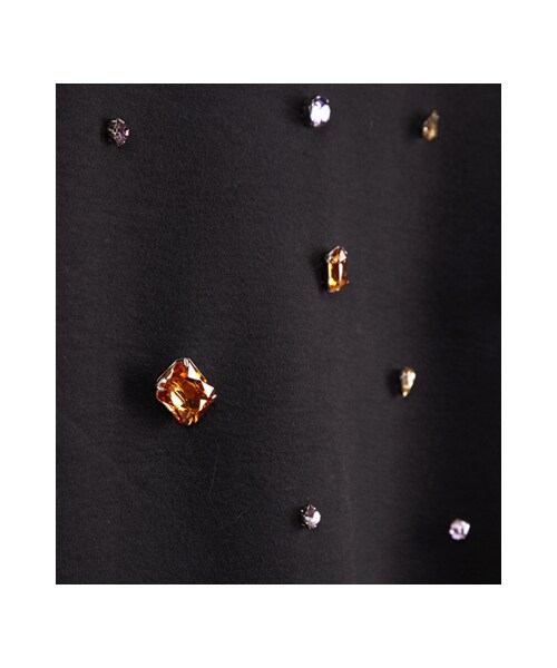 gracegift（グレースギフト）の「韓國繽紛寶石短袖上衣（トップス・レディース・灰/黑・F）」の6枚目の写真