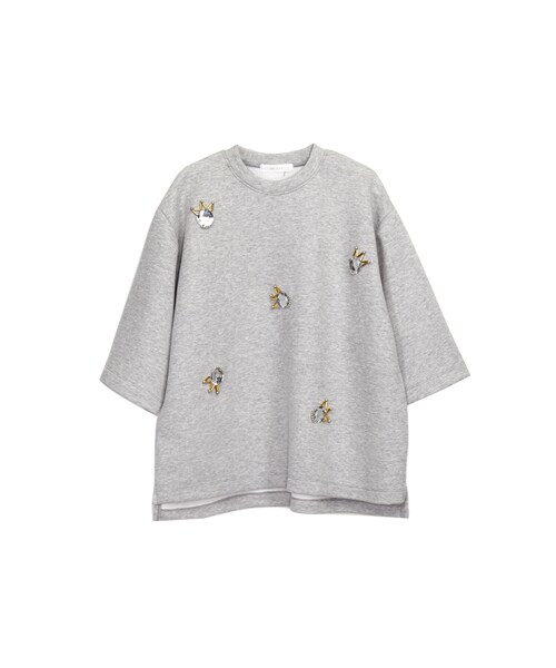 gracegift（グレースギフト）の「韓國寶石皇冠短袖上衣（トップス・レディース・白/黑・F）」の4枚目の写真