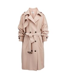 gracegift | 韓國雙排釦綁結翻領風衣(ジャケット/アウター)