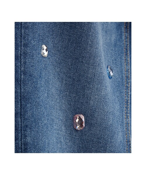 gracegift（グレースギフト）の「韓國璀璨寶石珍珠牛仔褲（パンツ・レディース・藍・S/M）」の3枚目の写真