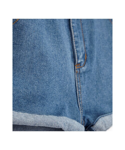 gracegift(グレースギフト)の「韓國可愛荷葉邊牛仔短褲(パンツ・レディース・深藍/藍・S/M)」の6枚目の写真