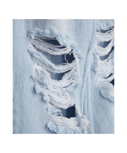 gracegift(グレースギフト)の「韓國街頭破損感刷色牛仔褲(パンツ・レディース・藍・S/M)」の3枚目の写真