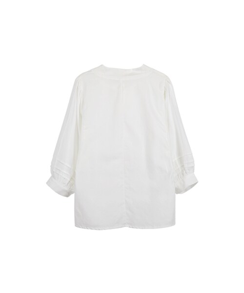 gracegift（グレースギフト）の「韓國恬美領口綁結襯衫（トップス・レディース・白・F）」の2枚目の写真