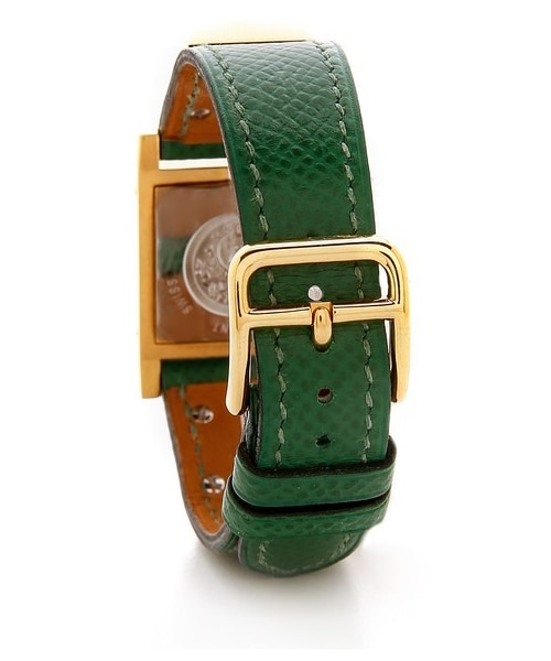 HERMES(エルメス)の「What Goes Around Comes Around Vintage Hermes Epsom Medor Watch(アナログ腕時計・レディース・Green/Gold・One Size)」の3枚目の写真