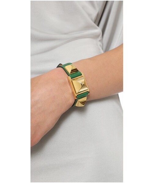 HERMES(エルメス)の「What Goes Around Comes Around Vintage Hermes Epsom Medor Watch(アナログ腕時計・レディース・Green/Gold・One Size)」の2枚目の写真
