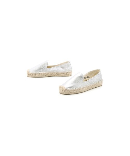SOLUDOS（ソルドス）の「Soludos Leather Platform Smoking Slipper Espadrilles（その他シューズ・レディース・Silver・6/10/9/7/8）」の5枚目の写真
