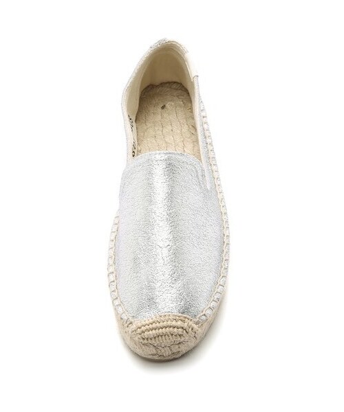 SOLUDOS（ソルドス）の「Soludos Leather Platform Smoking Slipper Espadrilles（その他シューズ・レディース・Silver・6/10/9/7/8）」の4枚目の写真