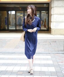 GLOBAL WORK | シャツマキシワンピース9分袖(ワンピース/ドレス)