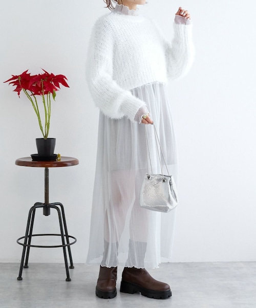 w closet（ダブルクローゼット）の「ニットプルオーバー＋シアー