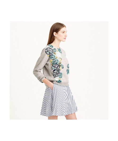 J.CREW（ジェイクルー）の「Aquatic floral sweatshirt（スウェット・レディース・hthr graphite・XX-SMALL/MEDIUM/X-SMALL/SMALL/X-LARGE/XXX-SMALL/LARGE）」の2枚目の写真