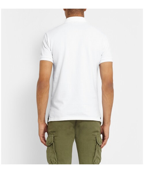POLO RALPH LAUREN（ポロ ラルフ ローレン）の「Polo Ralph Lauren Slim-Fit Cotton-Piqué Polo Shirt（ポロシャツ・メンズ・White・M/XXL/S/L/XL）」の3枚目の写真