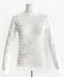 DHOLIC | リーフ柄レースシースルーブラウス(シャツ/ブラウス)