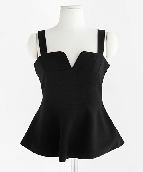 DHOLIC（ディーホリック）の「ダークカラーぺプラムビスチェ（チューブトップ・レディース・グレー/ブラック/ダークネイビー・FREE）」の2枚目の写真