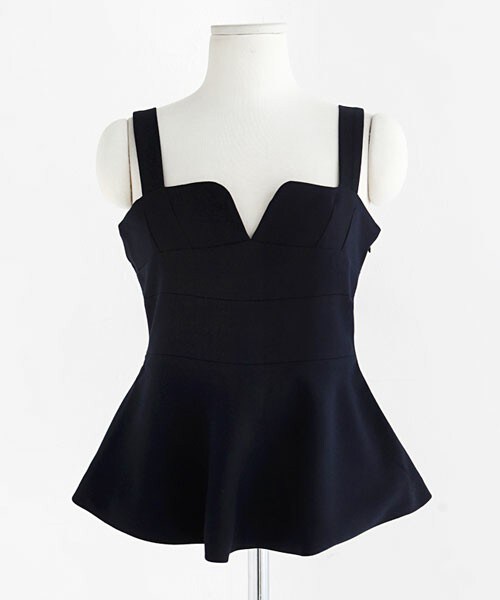 DHOLIC（ディーホリック）の「ダークカラーぺプラムビスチェ（チューブトップ・レディース・グレー/ブラック/ダークネイビー・FREE）」の3枚目の写真