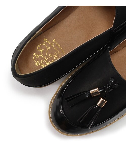 mysty woman（ミスティウーマン）の「タッセル厚底スリッポン（シューズ・レディース・アイボリー/ネイビー/ブラック・M/L）」の8枚目の写真