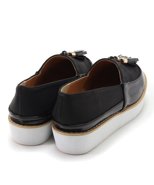 mysty woman（ミスティウーマン）の「タッセル厚底スリッポン（シューズ・レディース・アイボリー/ネイビー/ブラック・M/L）」の5枚目の写真