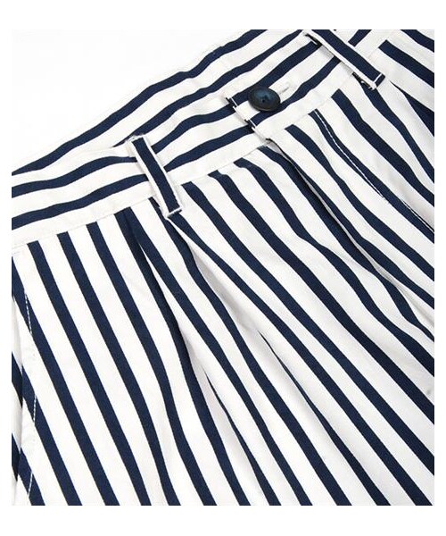plain-me(プレインミー)の「鬆身條紋寬筒長褲(パンツ・メンズ・黑白/藍白・S/M/L)」の9枚目の写真