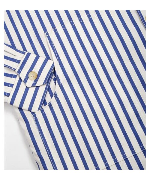 plain-me（プレインミー）の「鬆身條紋襯衫式外套（その他・メンズ・黑白/藍白・S/M）」の5枚目の写真