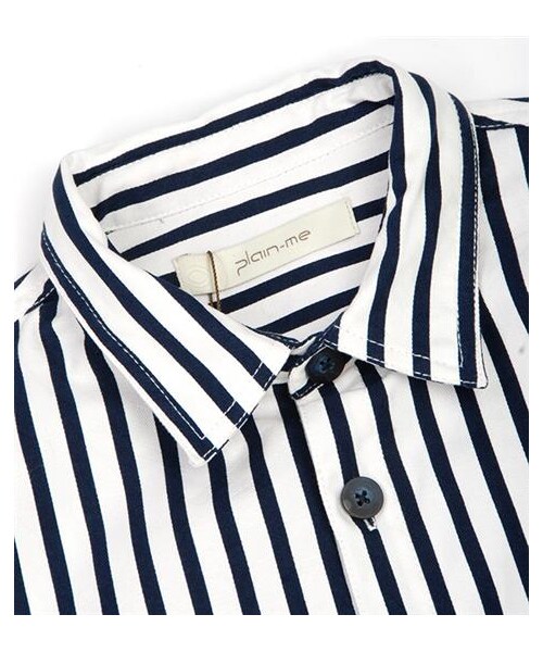 plain-me（プレインミー）の「鬆身條紋襯衫式外套（その他・メンズ・黑白/藍白・S/M）」の9枚目の写真