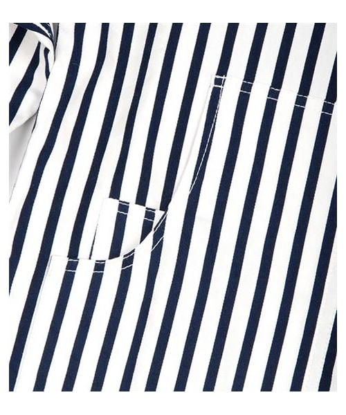 plain-me（プレインミー）の「鬆身條紋襯衫式外套（その他・メンズ・黑白/藍白・S/M）」の8枚目の写真