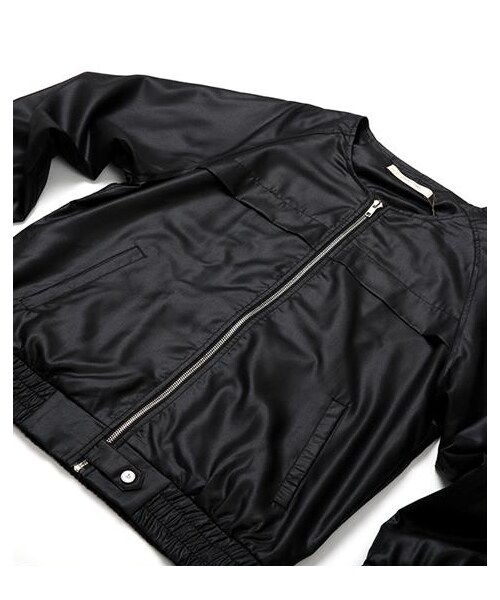 plain-me（プレインミー）の「光澤感純黑無領鬆身夾克（その他・メンズ・黑・S/M/L）」の8枚目の写真