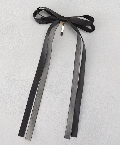 3coins（3coins）の「ロングリボンヘアフック（ヘアアクセサリー・レディース・アイボリー/ピンクベージュ/ブラック・0）」の2枚目の写真